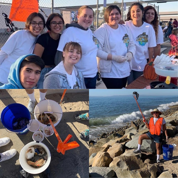 members of the eco chicos club volunteering and doing beach clean ups!