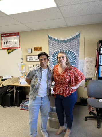 Mrs. Uko and Ricky Meza, two of the leading figures in the school’s Choir scene.