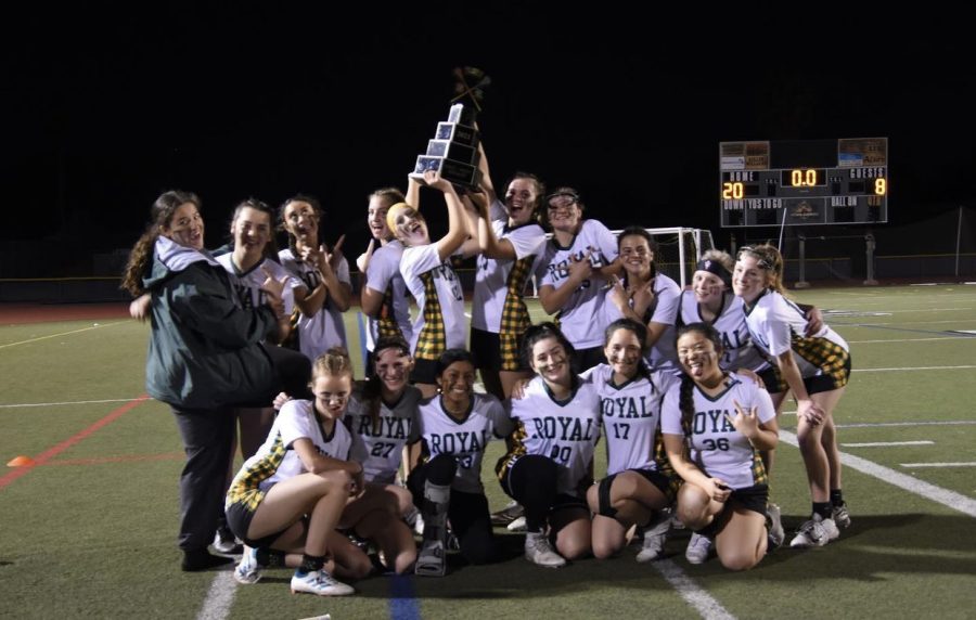 Our girls lacrosse team celebrating their victory!