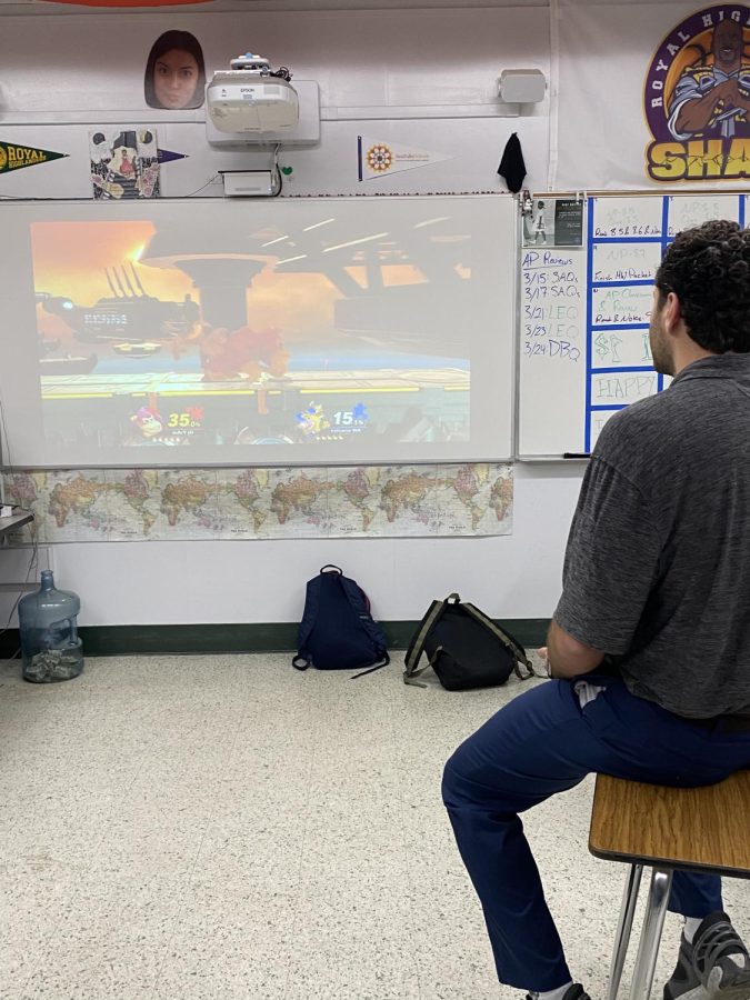 Mr. Habroun playing Smash in his class after school, in preparation for the next tournament!