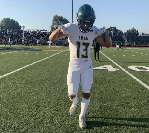 Mateo Martinez on the field, ready for the game.