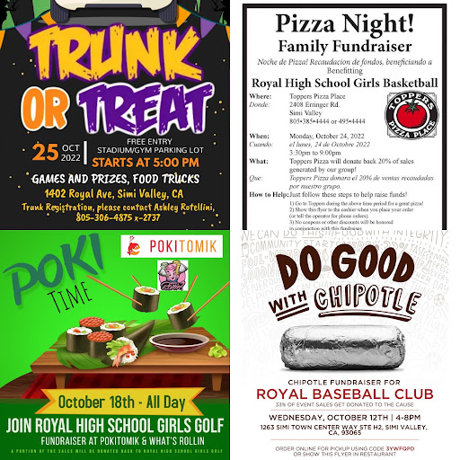 Here are some of the upcoming food events. When going to participate, don't forget to mention you are there for our school!

