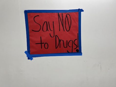 A poster put up in the hallway by our Leadership class to spread awareness for Red Ribbon Week.