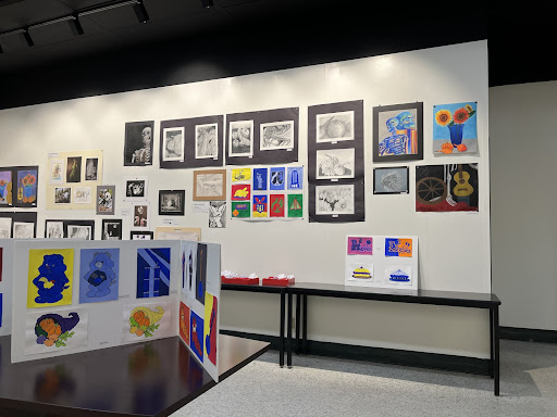 Mrs. Petrocelli’s AP Art students artwork was on display during Evening of Excellence. 