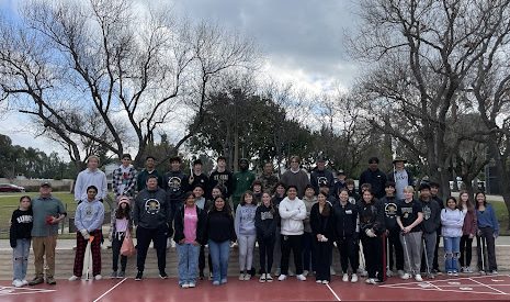 High school students and staff ready to take on cleaning up the greenway.