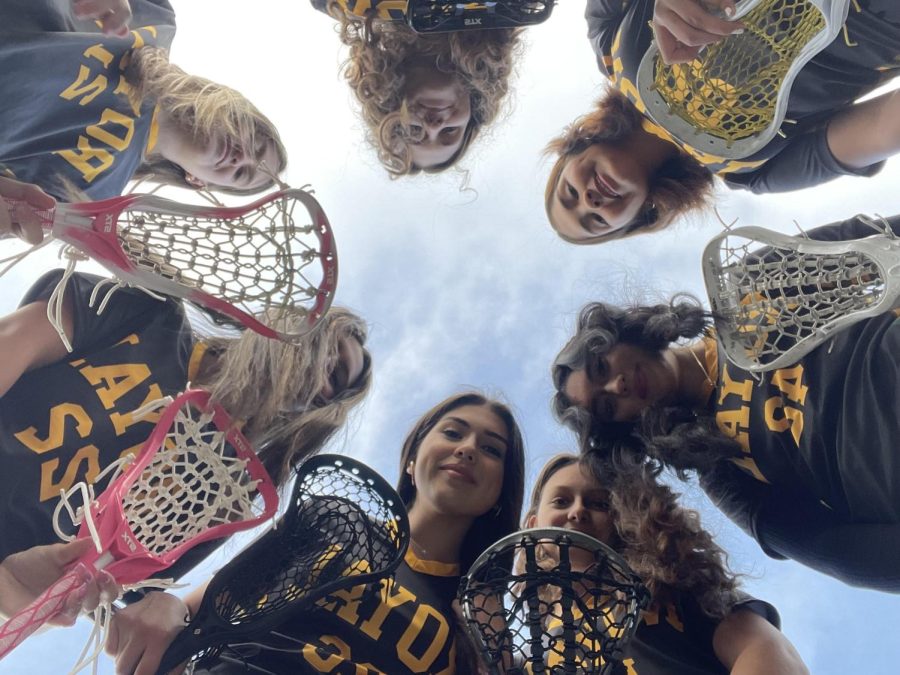 JV Lacrosse team prior to taking their team pictures.