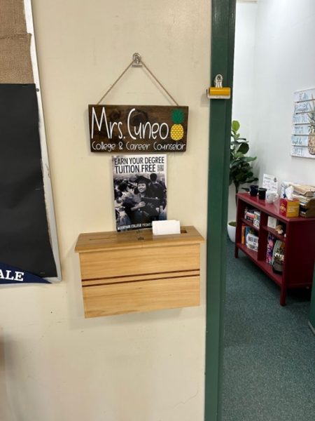 Mrs. Cuneos office where she assists many students to get into college.