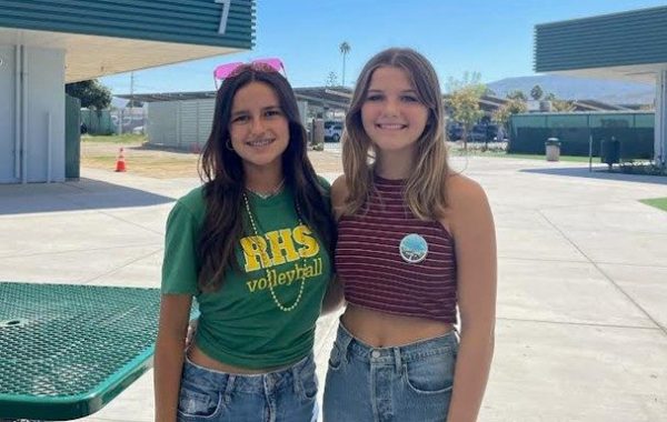 Our two freshmen candidates Olivia Gesell and Jetta Rose.