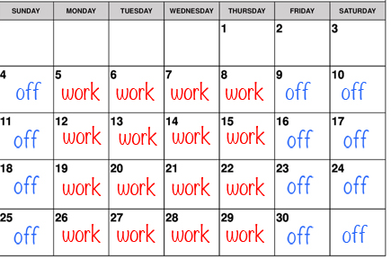 What a four day schedule would look like.