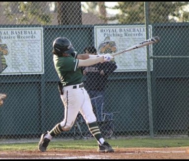 Sophomore Ethan Hall getting a hit.