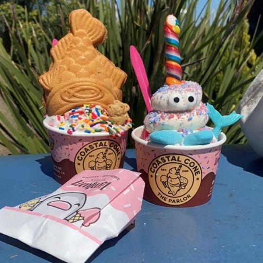 Delicious soft-served ice cream and toppings from Coastal Cone & Harbor, located in Ventura Harbor Village.