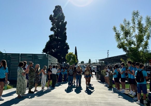 Students were greeted by staff, teachers, cheerleaders and link crew members as they arrived on campus.