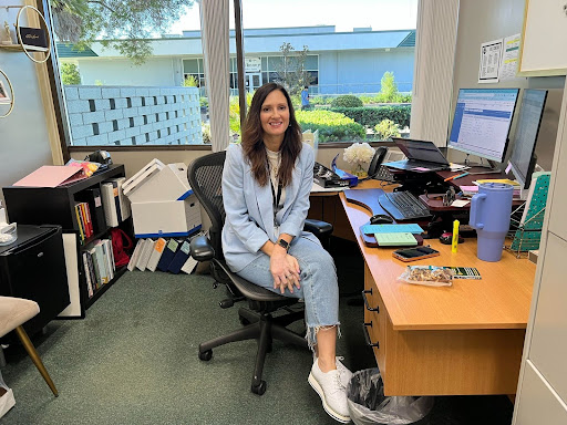 Ms. Boucher in her office before school.