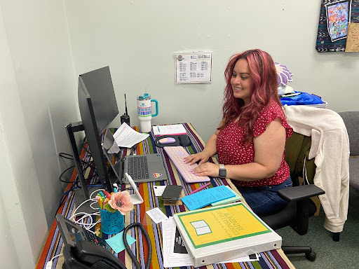 Ms. Niccole Bishop hard at work in her new office.