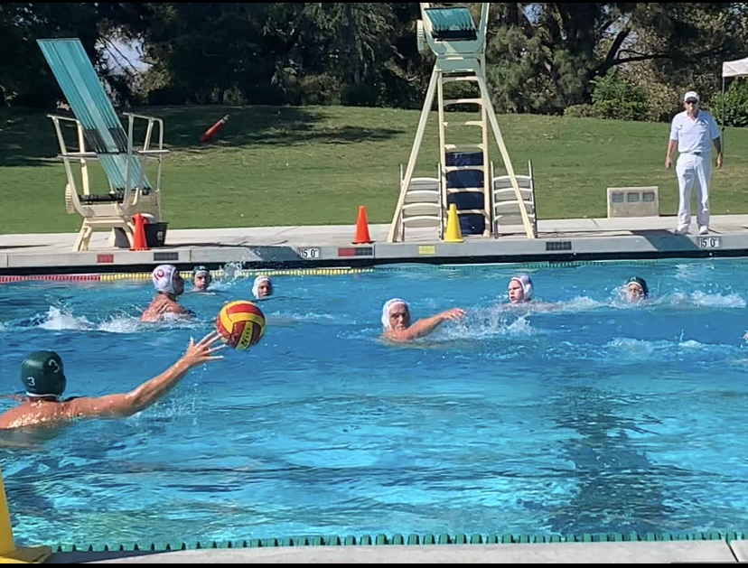 Varsity player Patrick Shea catches the ball at the boys first home match against Carpinteria High School.