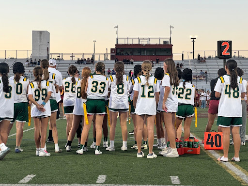 The junior varsity team supports the varsity team as they play, and ultimately win, against Simi Valley High School. 