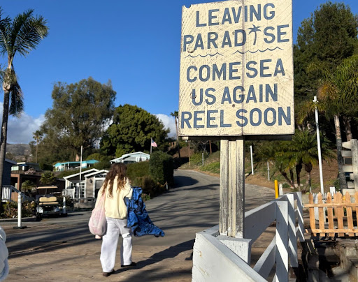 Leaving the beach after a day of fun, swimming, and delicious food. 
