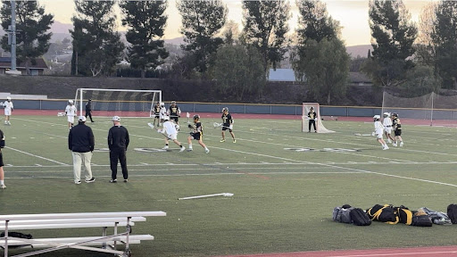 Boys JV Lacrosse playing to win against the Newbury Park Panthers.