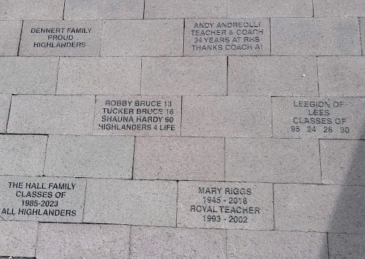 Some of the personalized legacy bricks placed in the ASB quad.