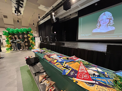 Families and students present for this exciting moment for seniors; the big decision day. 